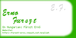 erno furszt business card