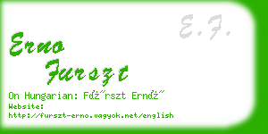 erno furszt business card